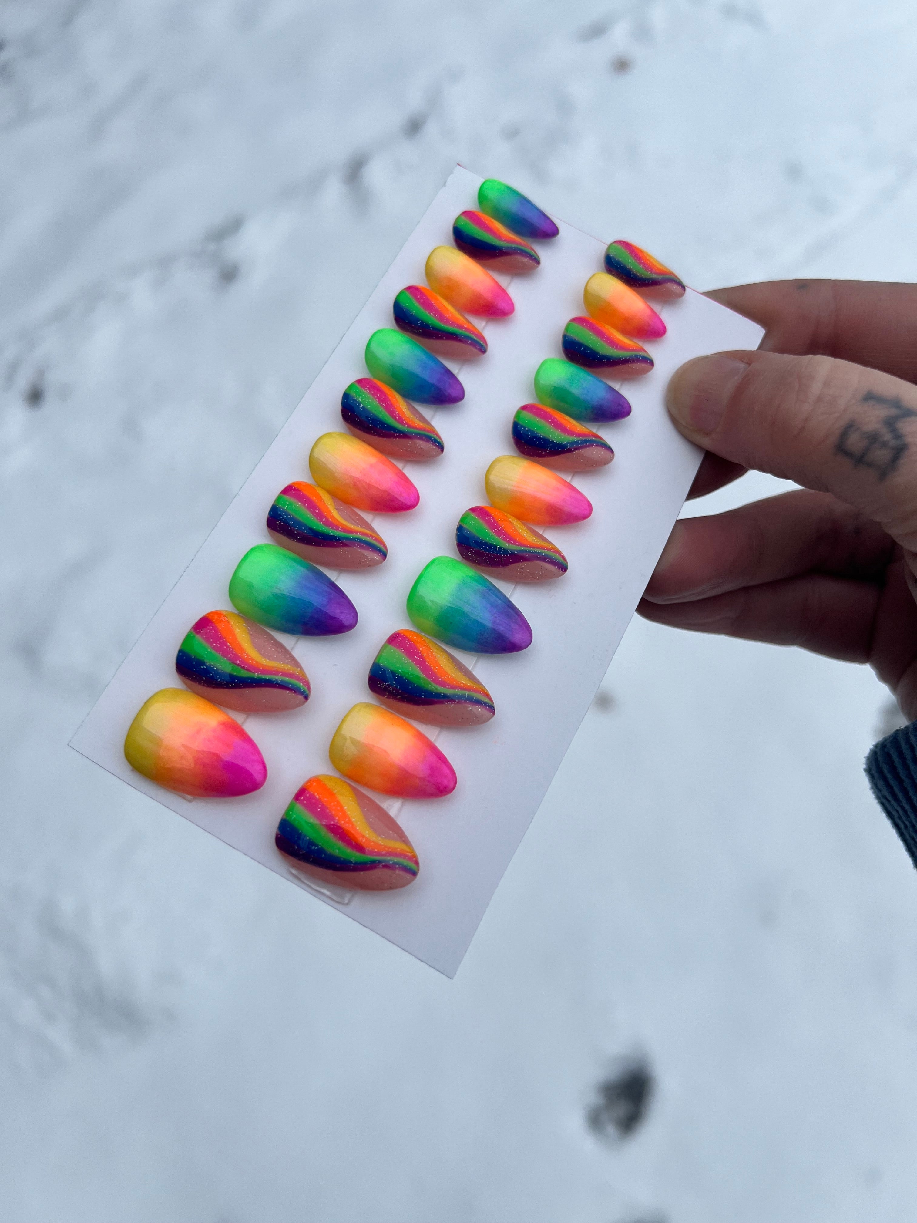 MADE TO ORDER Rainbow Bright press ons