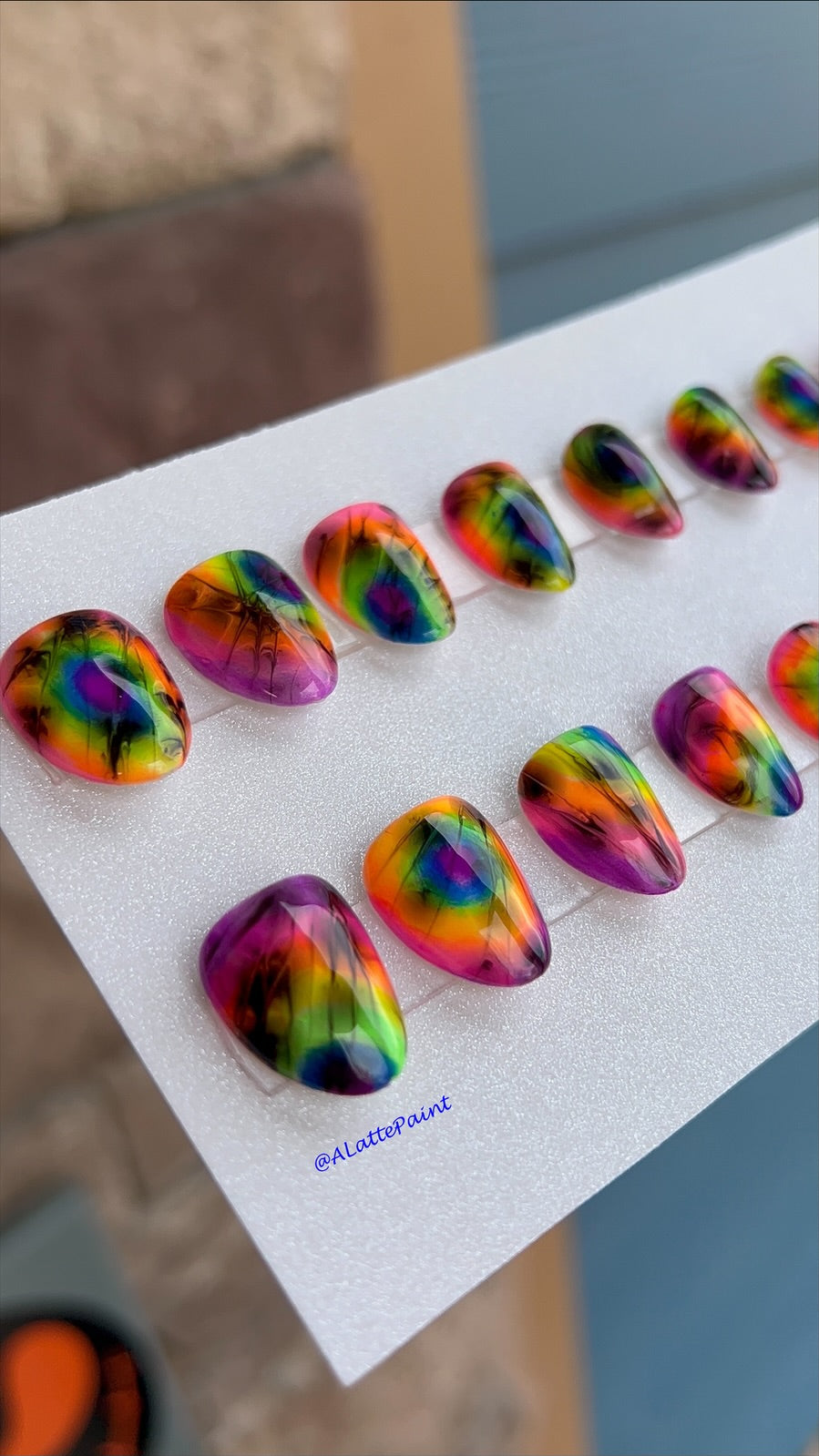 MADE TO ORDER Electric Tie Dye Press Ons