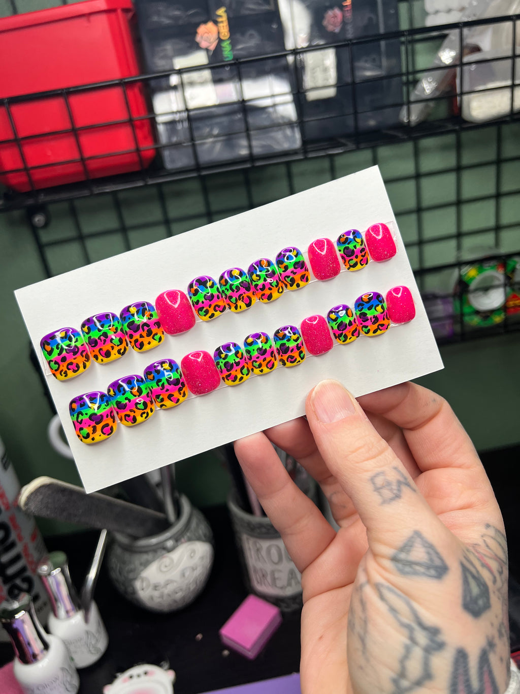 MADE TO ORDER 90s vibes rainbow press ons