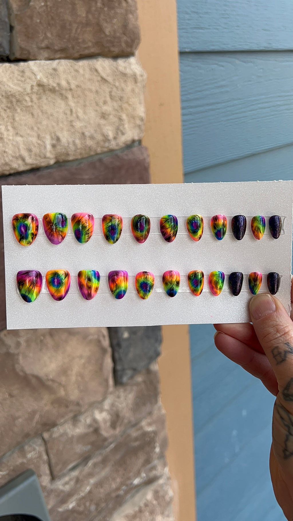MADE TO ORDER Electric Tie Dye Press Ons