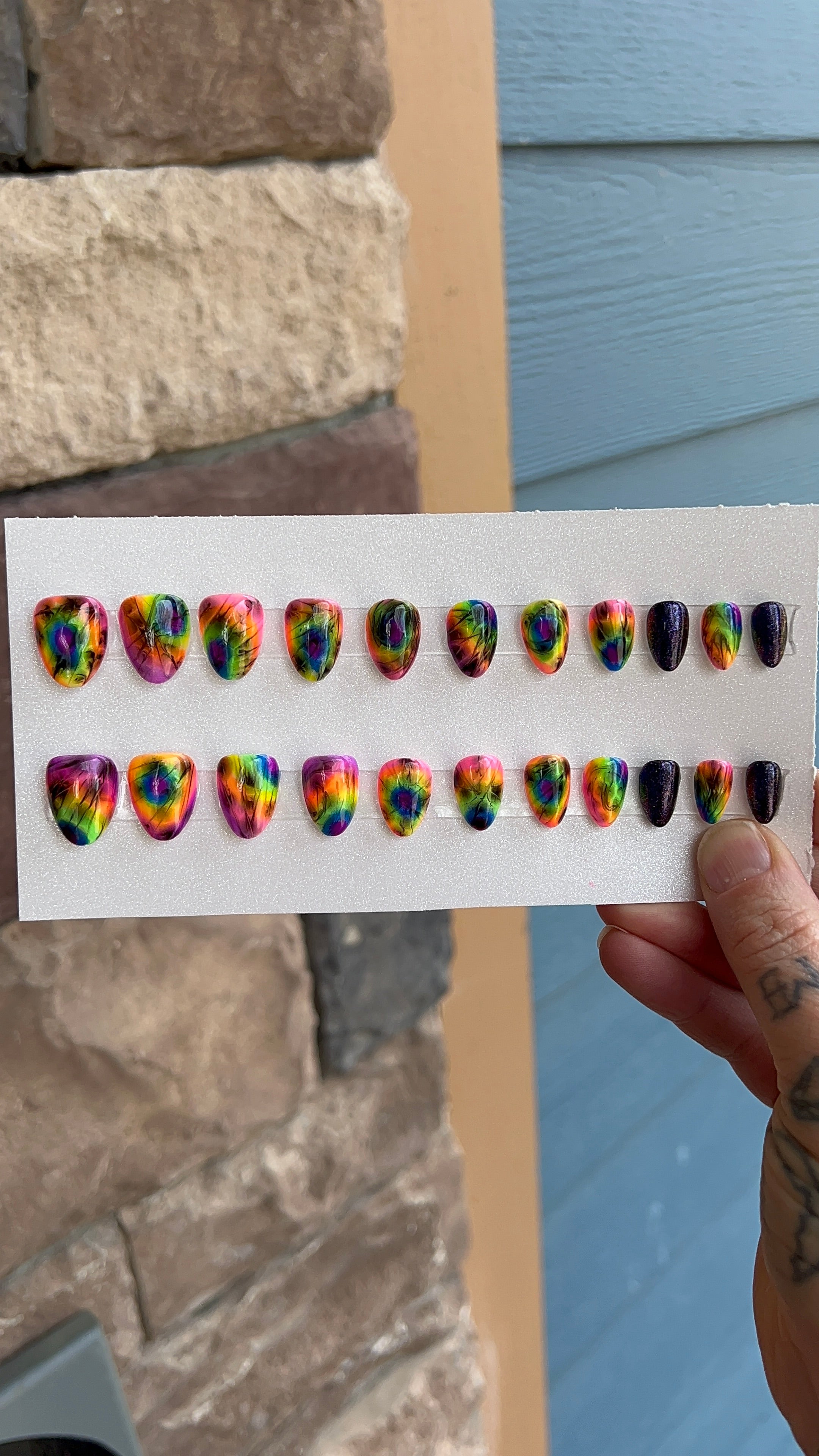 MADE TO ORDER Electric Tie Dye Press Ons