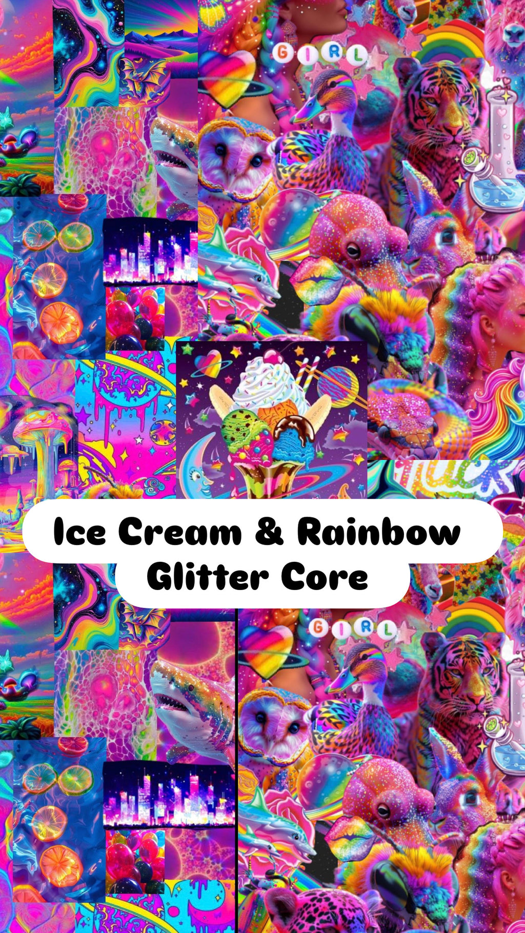 Ice Cream & Rainbow Glitter Core Mood board