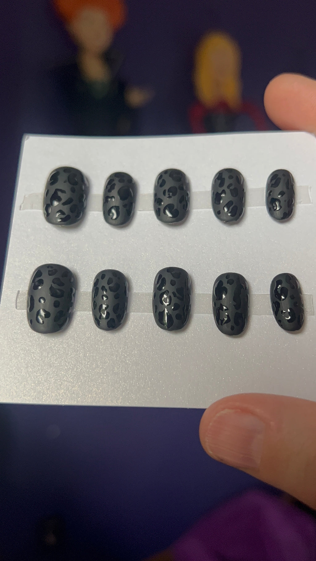 MADE TO ORDER Midnight Cheetah Press Ons