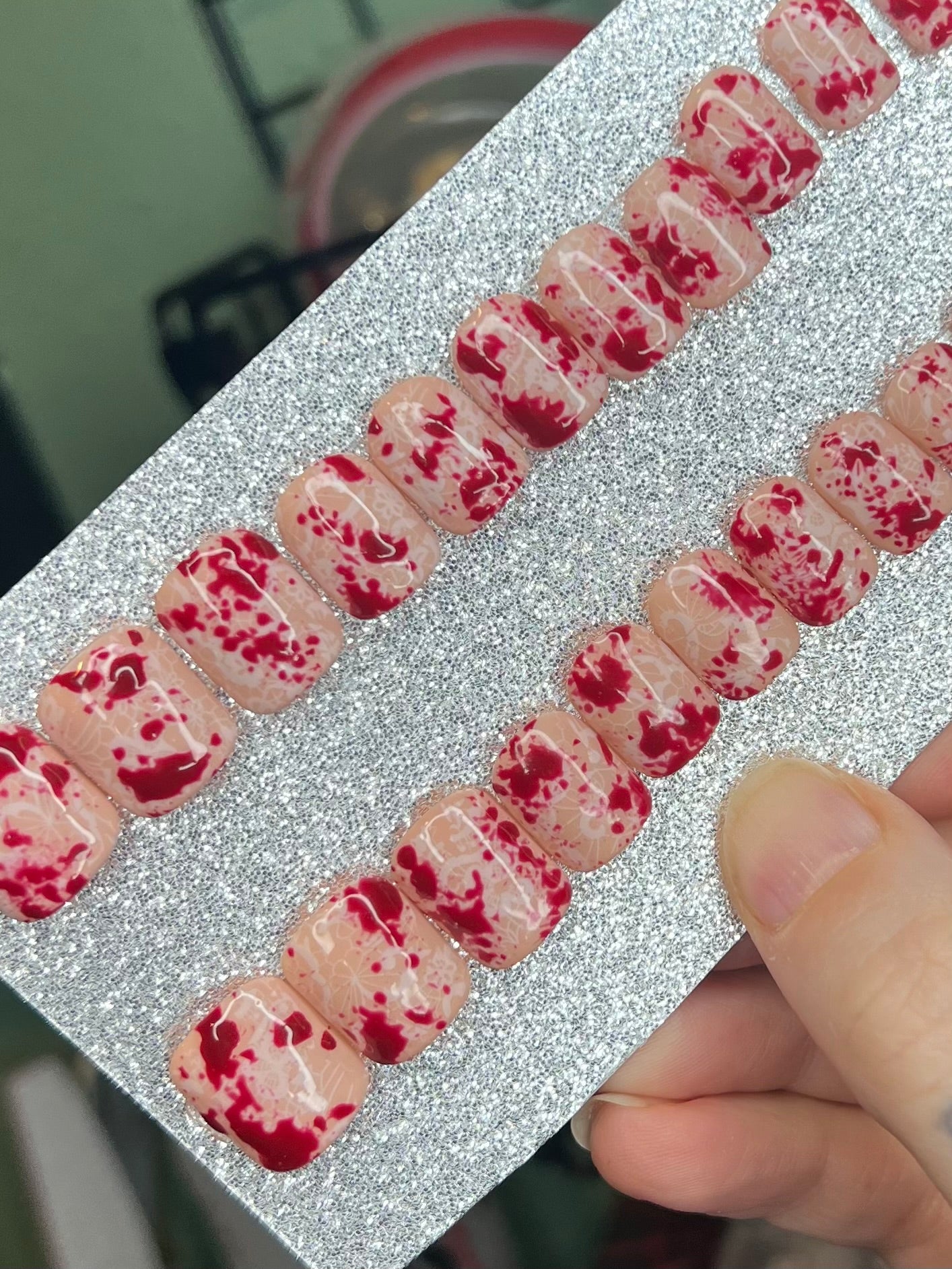 MADE TO ORDER Lace and Spatter Press Ons