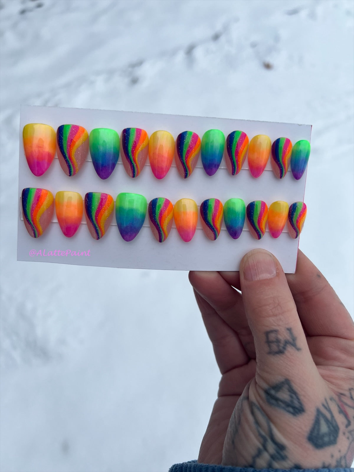 MADE TO ORDER Rainbow Bright press ons