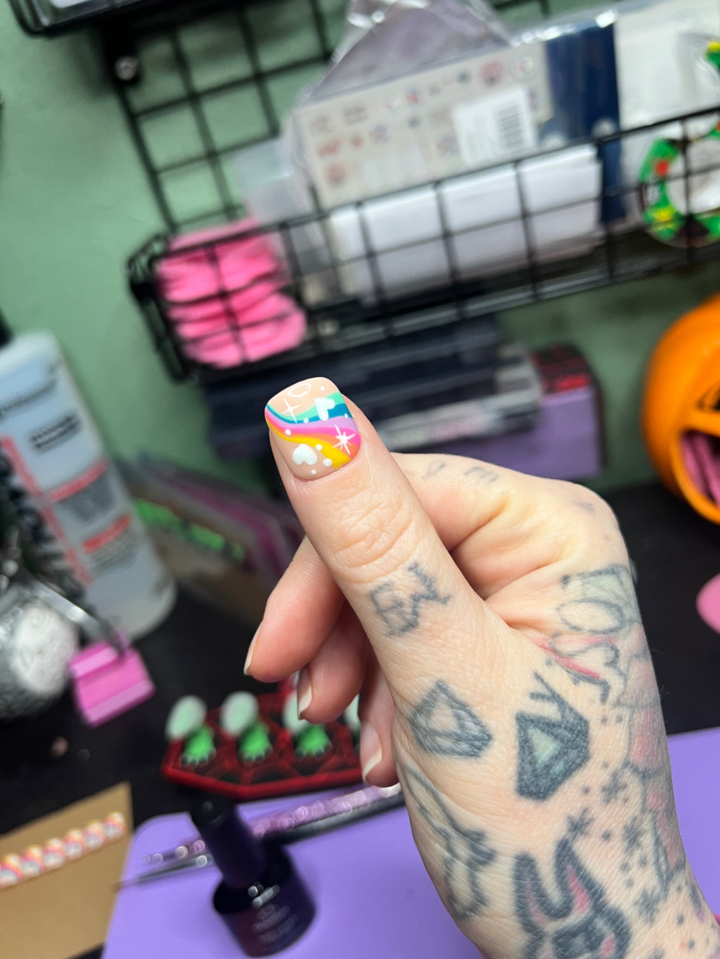 Jellyfish Fields Short Square Press Ons