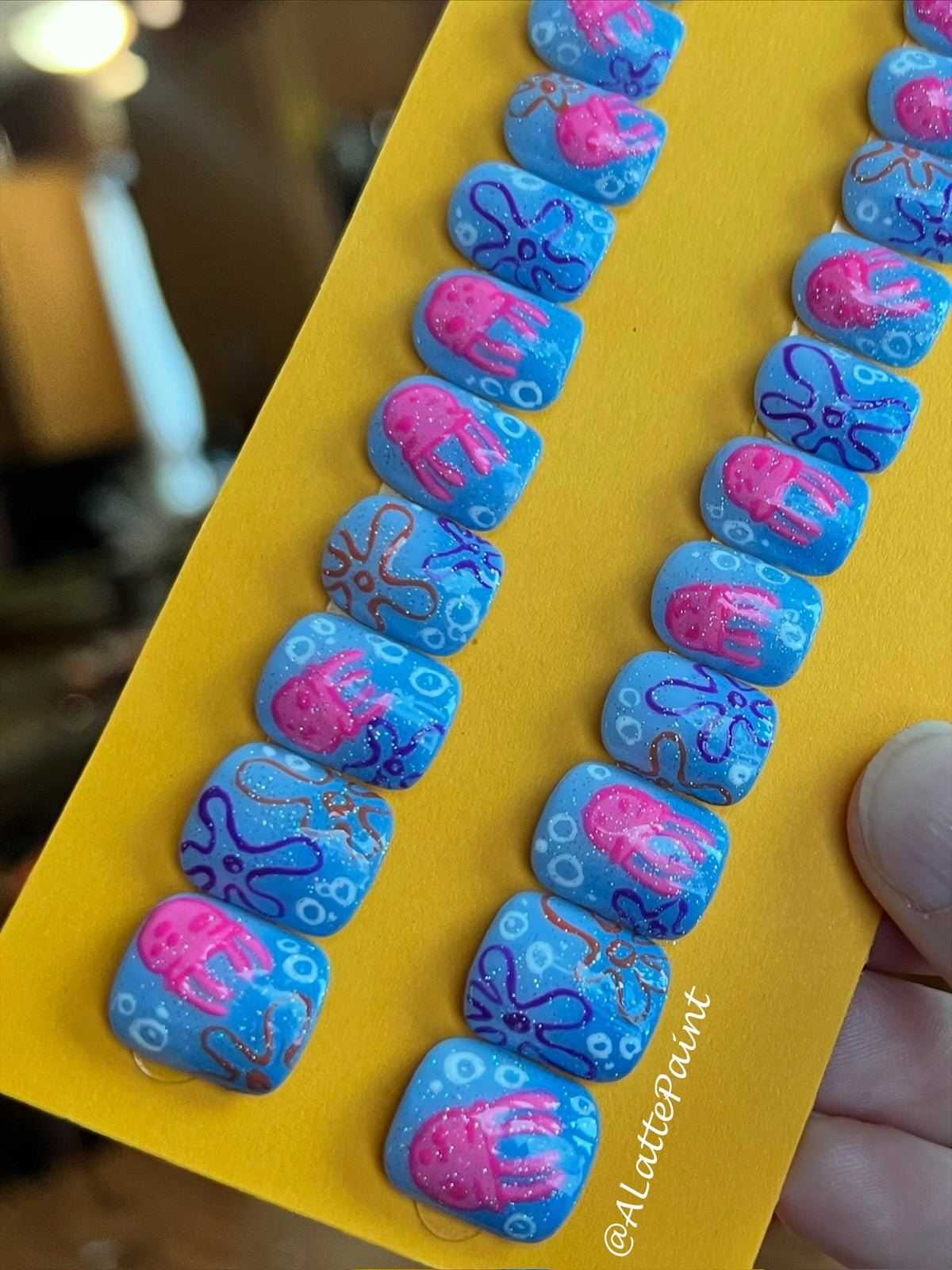 Jellyfish Fields Short Square Press Ons