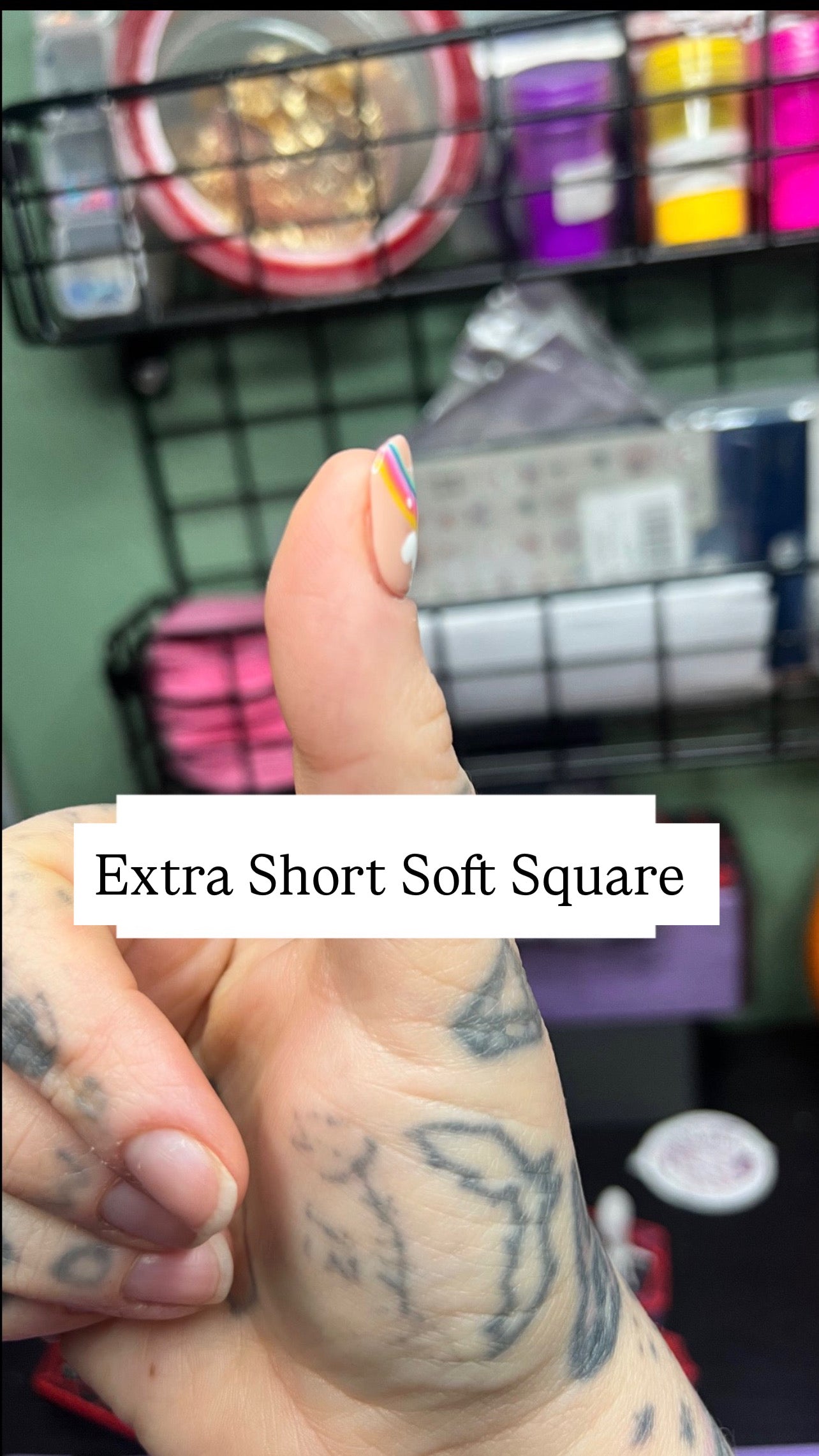 MADE TO ORDER 90s vibes rainbow press ons