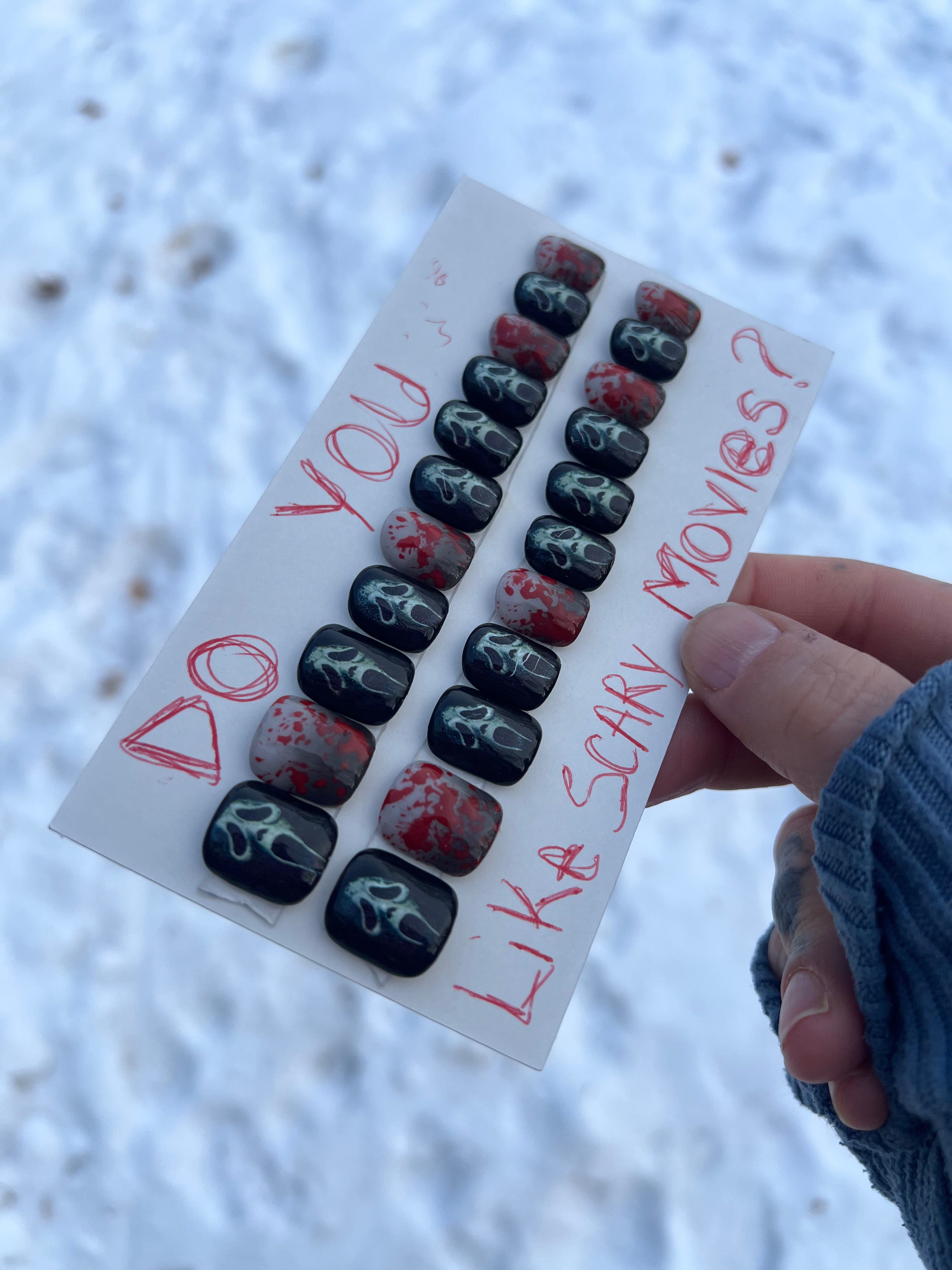 MADE TO ORDER Scary Movies press ons